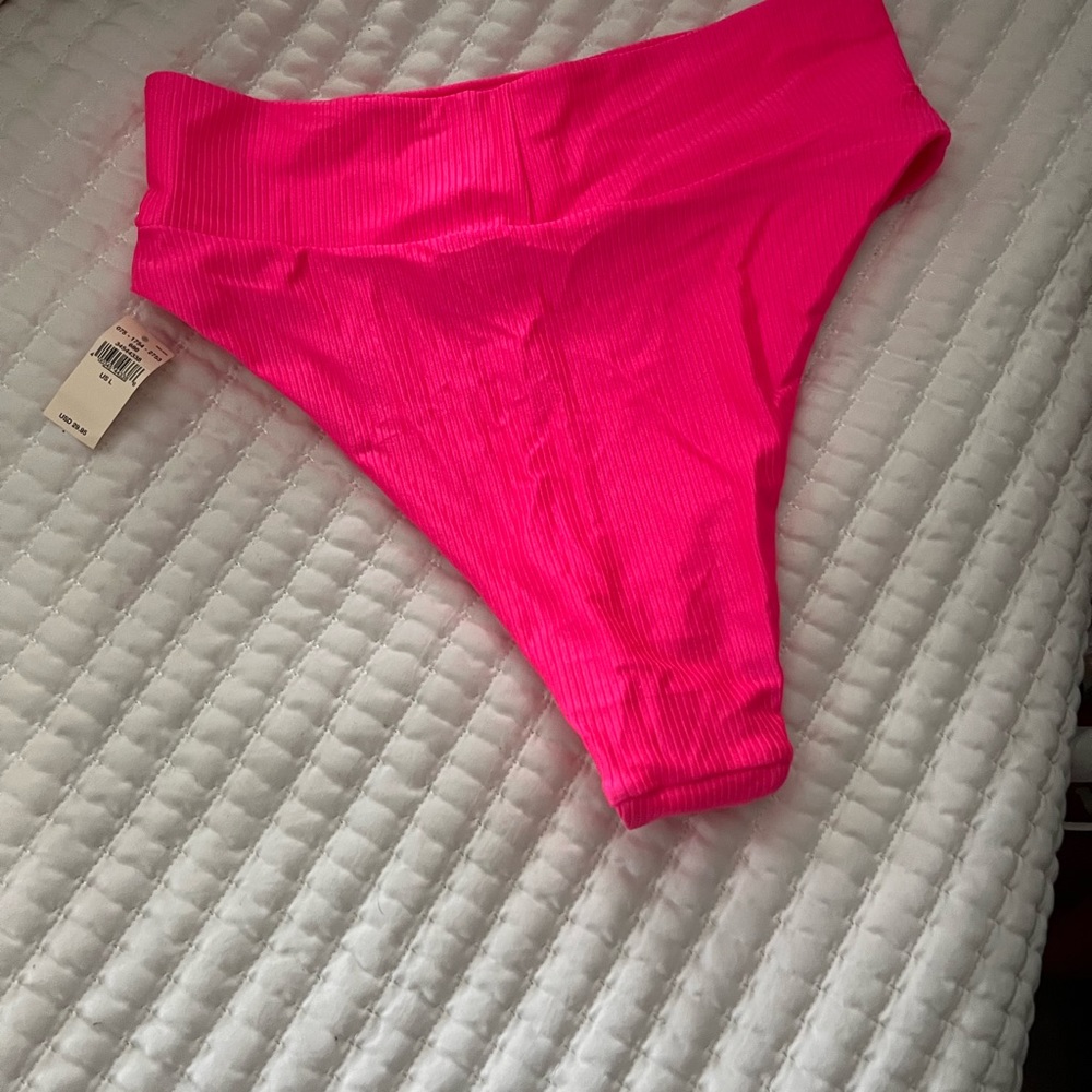 Aerie pink high-waist cheeky swim bottoms. Never worn/ tried on. New with tags.